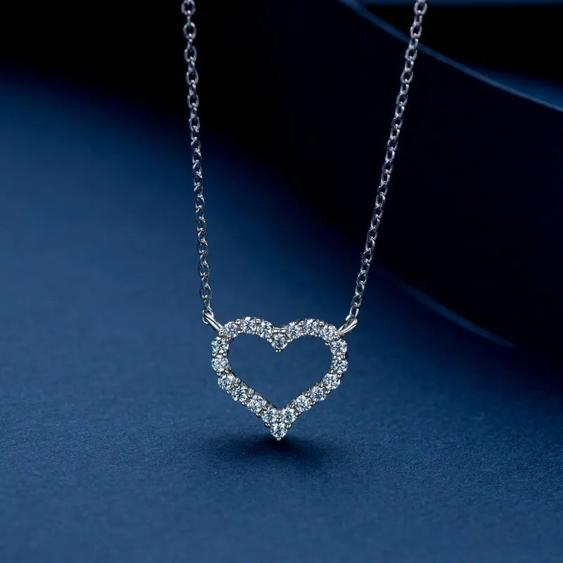 Moissanite Heart Pendant Necklace