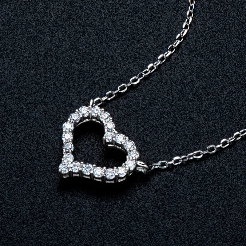 Moissanite Heart Pendant Necklace