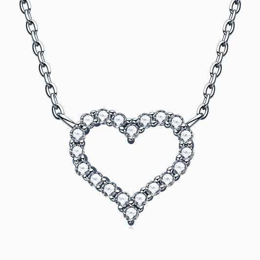 Moissanite Heart Pendant Necklace