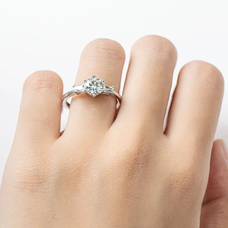 Moissanite Three Stone Ring