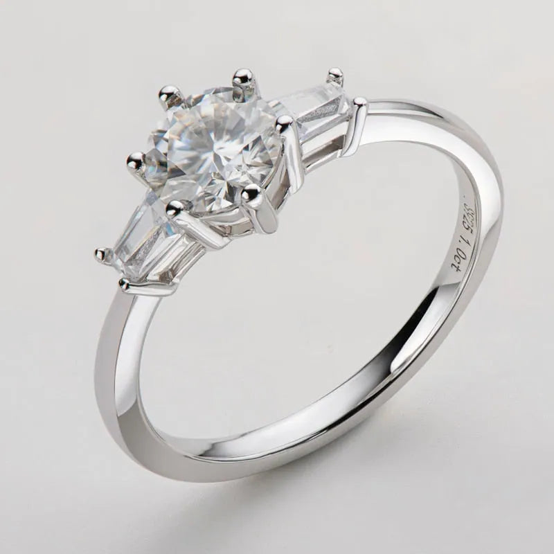 Moissanite Three Stone Ring