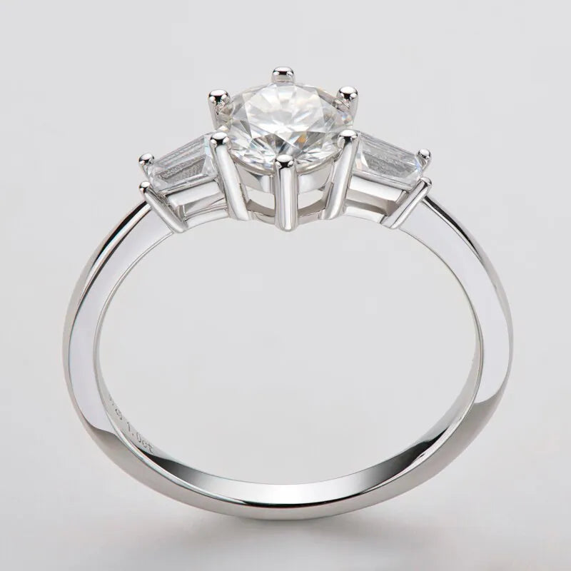 Moissanite Three Stone Ring