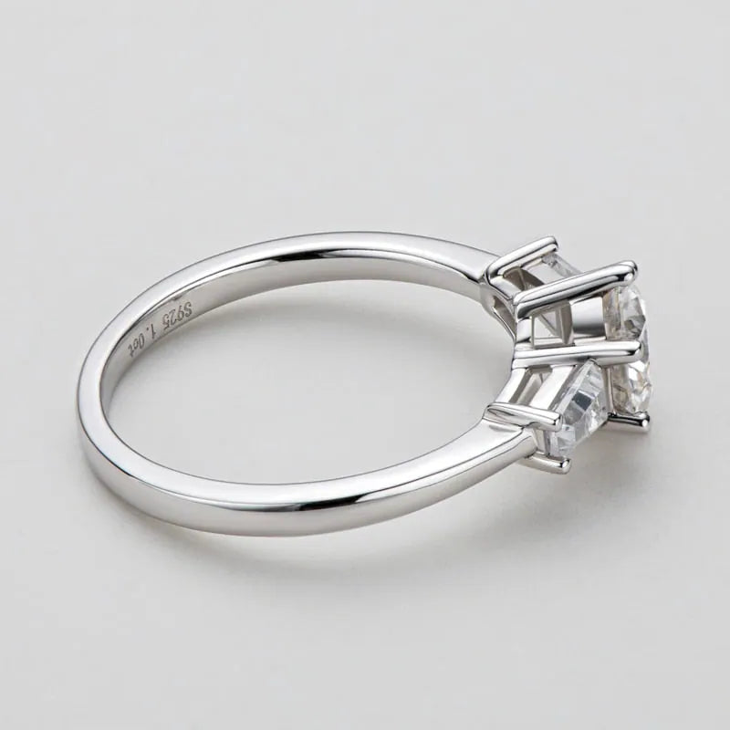 Moissanite Three Stone Ring